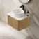 Sorrento Fluted Country Oak Wall Hung Drawer Vanity with Marble Top & Nevis Basin 600mm