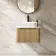 Sorrento Fluted Country Oak Wall Hung Drawer Vanity with Marble Top & Reno Basin 600mm
