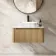 Sorrento Fluted Country Oak Wall Hung Drawer Vanity with Marble Top & Reno Basin 800mm