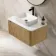 Sorrento Fluted Country Oak Wall Hung Drawer Vanity with Marble Top & Reno Basin 800mm