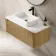 Sorrento Fluted Country Oak Wall Hung Drawer Vanity with Marble Top & Marin Basin 1000mm