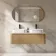 Sorrento Fluted Country Oak Double Wall Hung Drawer Vanity with Marble Top & Marin Basin 1200mm