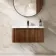 Sorrento Fluted Black Walnut Wall Hung Basin Drawer Vanity 800mm