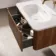 Sorrento Fluted Black Walnut Wall Hung Drawer Vanity with Matt White Basin 800mm
