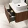 Sorrento Fluted Black Walnut Wall Hung Drawer Vanity with Marble Top & Marin Basin 600mm