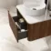 Sorrento Fluted Black Walnut Wall Hung Drawer Vanity with Marble Top & Nevis Basin 600mm