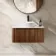 Sorrento Fluted Black Walnut Wall Hung Drawer Vanity with Marble Top & Nevis Basin 800mm