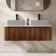 Sorrento Fluted Black Walnut Double Wall Hung Drawer Vanity with Marble Top 1200mm - Excludes Counter Top Basin