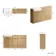 Sicily Fluted Country Oak Combination Vanity Basin 1500mm (Excludes Toilet) - Brushed Brass Accents