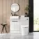 Sicily Fluted Coastal White Combination Vanity Basin with Marble Top & Tucson Toilet 1000mm - Black Accents