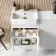 Sicily Fluted Coastal White Basin Vanity with Marble Top & Back To Wall Unit 1000mm (Excludes Toilet) - Brushed Brass Accents