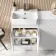 Sicily Fluted Coastal White Basin Vanity with Marble Top & Back To Wall Unit 1000mm (Excludes Toilet) - Chrome Handles