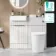 Sicily Fluted Coastal White Combination Vanity Basin with Marble Top & Utah Comfort Height Toilet 1000mm - Chrome Handles