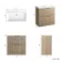 Crete Fluted Apex Oak Basin Vanity Drawer 800mm