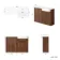 Sicily Fluted Black Walnut Basin Vanity and Back To Wall Toilet Unit 1200mm (Excludes Toilet) - Brushed Brass Accents - Right Handed