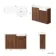 Sicily Fluted Black Walnut Basin Vanity and Back To Wall Toilet Unit 1200mm (Excludes Toilet) - Chrome Handles - Right Handed