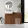 Sicily Fluted Black Walnut Basin Vanity with Marble Top & Back To Wall Unit 1200mm (Excludes Toilet) - Chrome Handles
