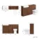 Sicily Fluted Black Walnut Combination Vanity Basin and Miami Toilet 1500mm - Chrome Handles