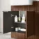 Sicily Fluted Black Walnut Combination Vanity Basin with Marble Top 1500mm (Excludes Toilet) - Chrome Handles