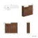 Sicily Fluted Black Walnut Basin Vanity with Marble Top & Back To Wall Unit 1000mm (Excludes Toilet) - Black Accents