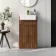 Sicily Fluted Black Walnut Vanity with Semi Recessed Basin 500mm - Brushed Brass Accents