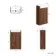 Sicily Fluted Black Walnut Vanity with Semi Recessed Basin 500mm - Chrome Handles