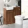 Sicily Fluted Black Walnut Combination Vanity Basin and Miami Toilet 1000mm - Chrome Handles