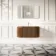 Positano Natural Walnut Curved Wall Hung Basin Drawer Vanity 1000mm