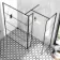 Munich Matt Black Grid 8mm Walk In Shower Enclosure 1400mm & 800mm Glass with Pivotal Return Panel