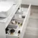 Trent Gloss White Double Wall Hung Drawer Vanity with Marble Top & Curved Counter Top Basin 1200mm