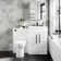 Avon Gloss White Combination Vanity Basin and Aruba Toilet 1100mm - Black Accents
