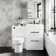 Avon Gloss White Combination Basin Drawer and Miami Toilet 1100mm - Black Accents