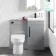 Avon Stone Grey Combination Vanity Basin and Miami Toilet 950mm - Black Accents
