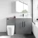 Avon Stone Grey Combination Vanity Basin and Boston Toilet 1300mm - Black Accents