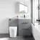 Avon Stone Grey Combination Basin Drawer and Boston Toilet 1100mm - Black Accents - Right Handed
