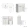 Havana Fluted Coastal White Combination Vanity Basin and Houston Toilet 1100mm - Brushed Brass Accents - Left Handed