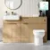 Sicily Fluted Country Oak Combination Vanity Basin and Miami Toilet 1500mm - Brushed Brass Accents