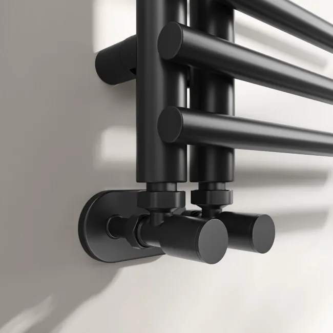 Cannes Matt Black Designer Heated Towel Rail 1200x500mm
