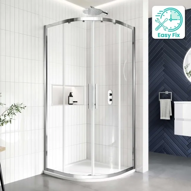 Hamburg Easy Clean 8mm Quadrant Shower Enclosure 800x800mm - Easy Fix Feature