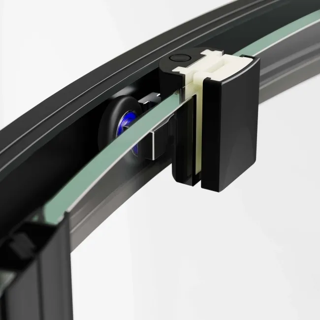 Hamburg Matt Black Easy Clean 8mm Offset Quadrant Shower Enclosure 1000x800mm - Easy Fix Feature