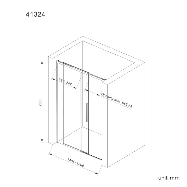 Lisbon Brushed Brass 8mm Soft-Closing Sliding Shower Door 1500mm