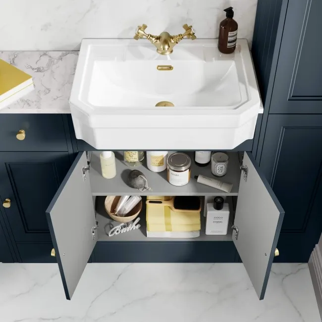 Brushed Brass Pill Basin Overflow Ring