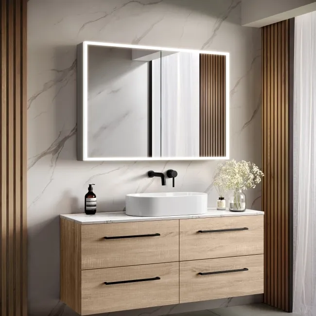 Margot Illuminated LED Mirror Cabinet With BLUETOOTH Speaker & USB Port 700x1000mm