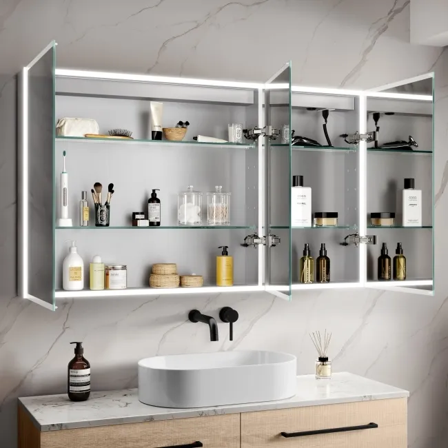 Margot Illuminated LED Mirror Cabinet With BLUETOOTH Speaker & USB Port 700x1200mm