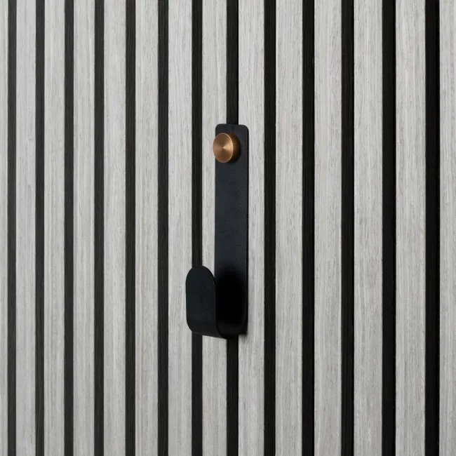 Trepanel Customise® Black Vertical Metal Hook with Brass Screw