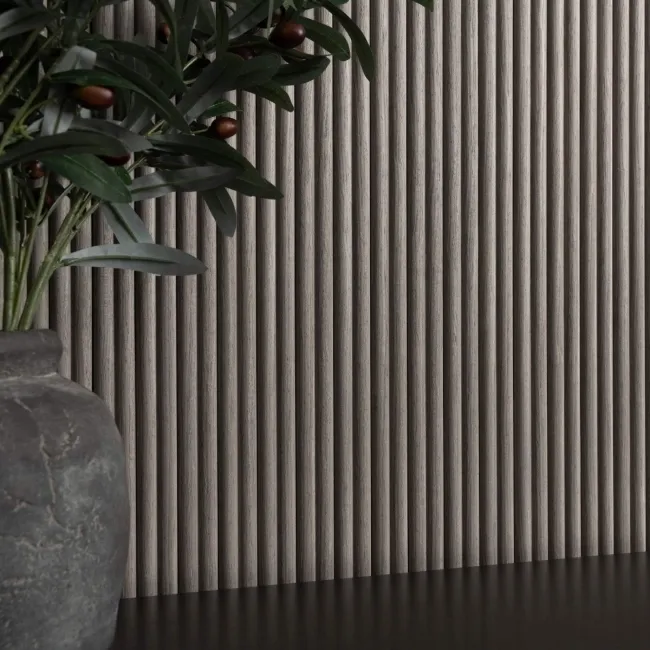Trepanel Flex® Ash Grey Flexible Acoustic Wood Panels 1200x600
