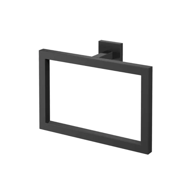 Isla Matt Black Square Towel Ring