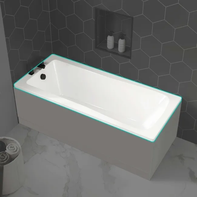 Hereford 1600x700 Square Single Ended Bath