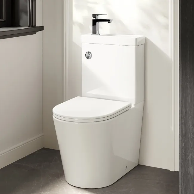 Loma 2-In-1 Combined Wash Basin & Rimless Toilet With Premium Soft Close Slim Seat