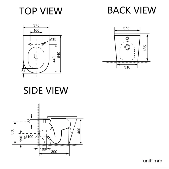 Loma Matt Black Rimless Back To Wall Toilet With Premium Soft Close Slim Seat